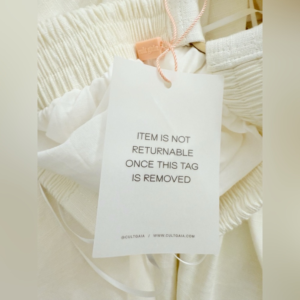 NWT Cult Gaia Theia Halter Backless Linen Blend MIDI Dress in Off- White Size M - Picture 9 of 16
